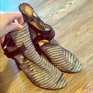 House of Harlow snakeskin booties